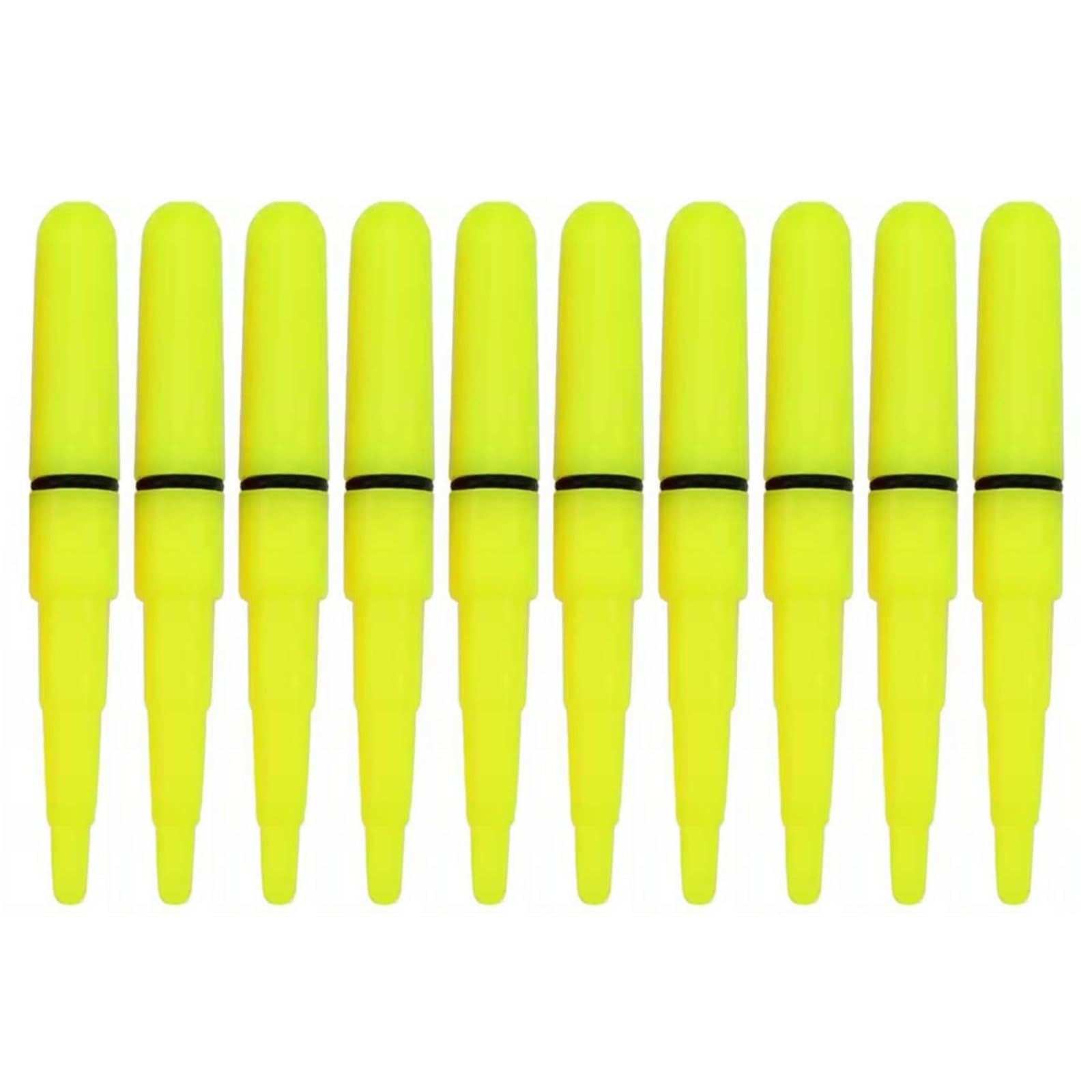 FeiYeup fishing rod tip glow stick in sharp yellow for high visibility at night.