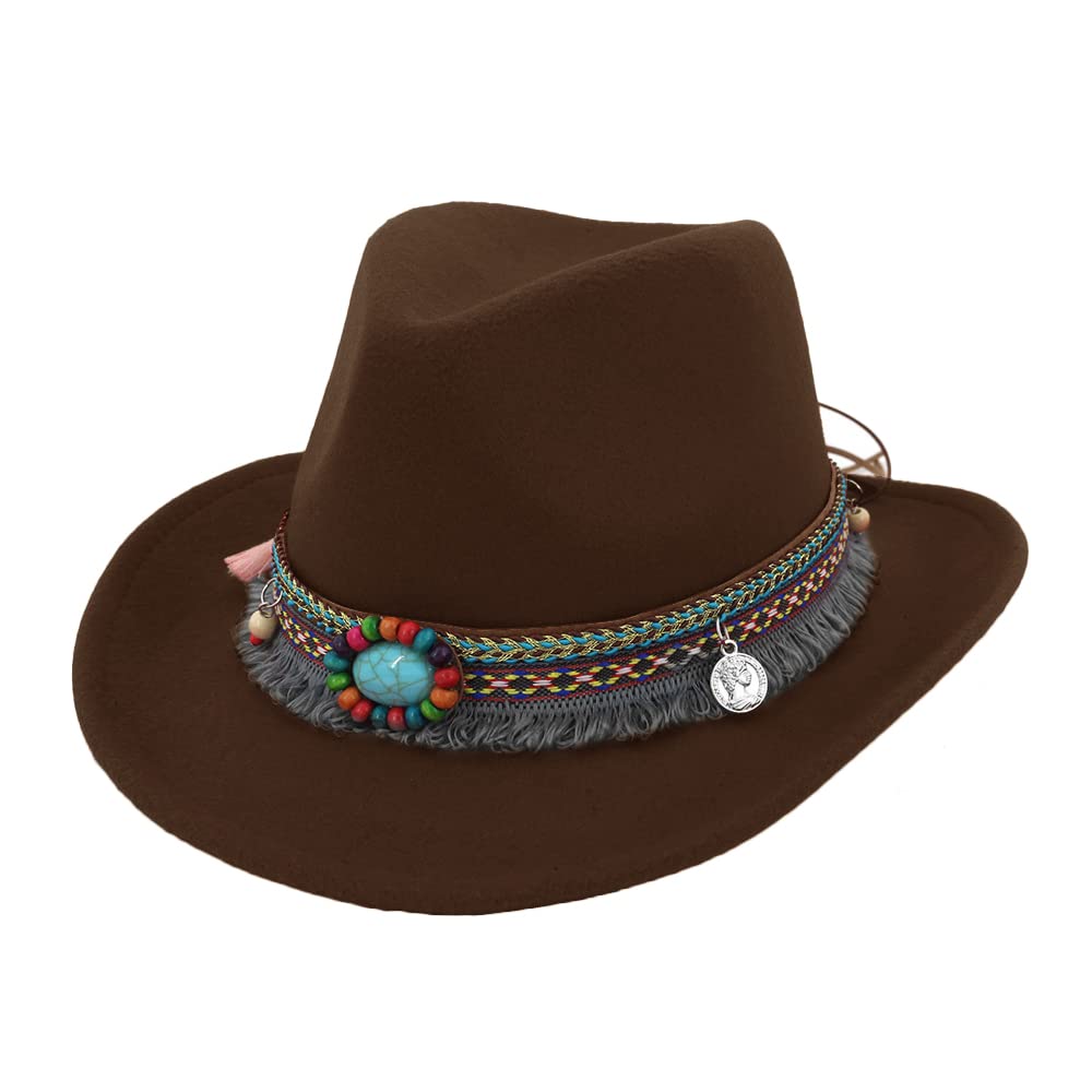 Felt cowboy hat in coffee color