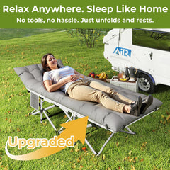 Fenbeli cot in compact folded form for easy travel and storage.