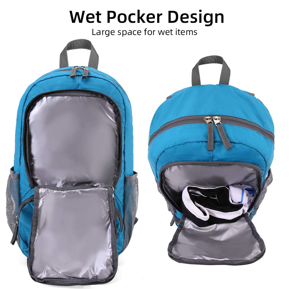 FENGDONG 35L backpack breathable mesh straps reducing shoulder strain during hikes.