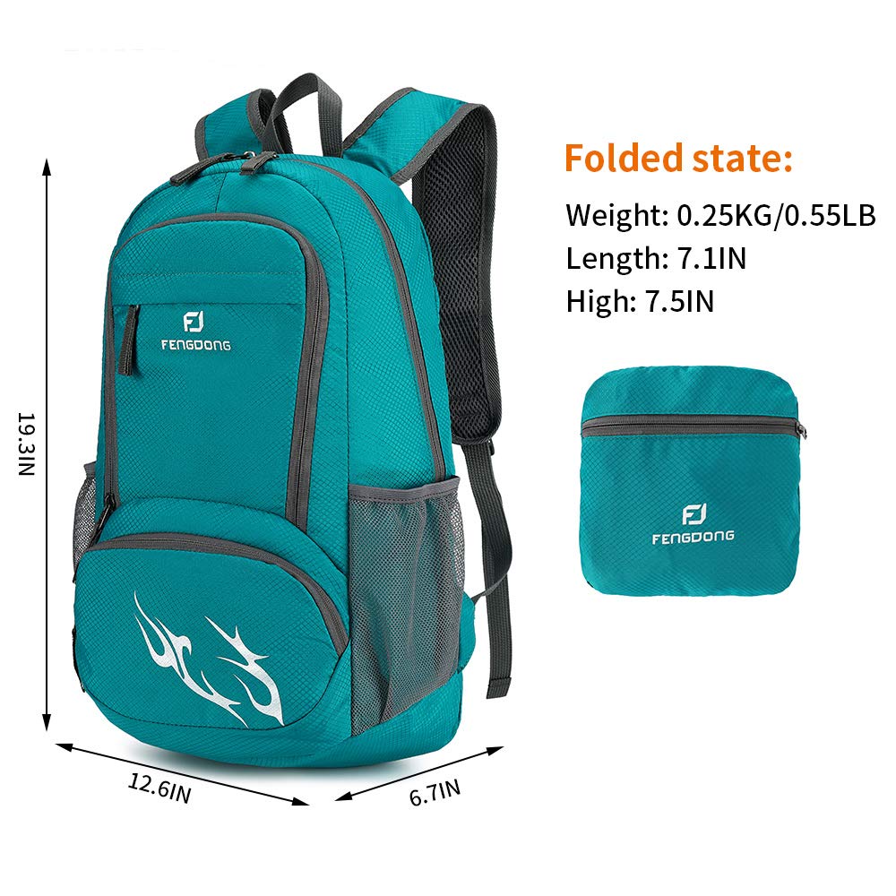 FENGDONG 35L backpack open main compartment showing organized space for daily essentials