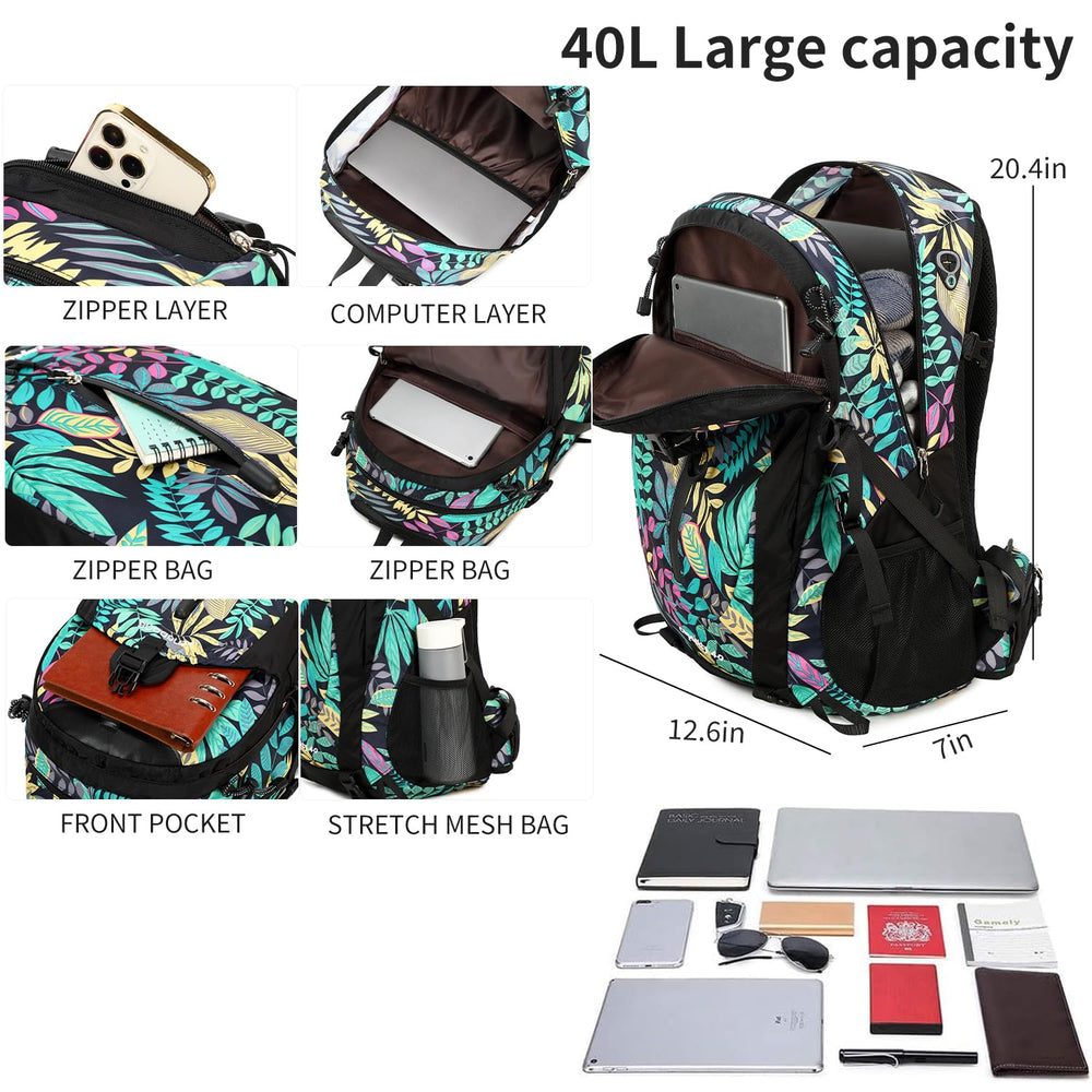 FENGDONG 40L daypack back panel shot emphasizing breathable comfort for hot hikes