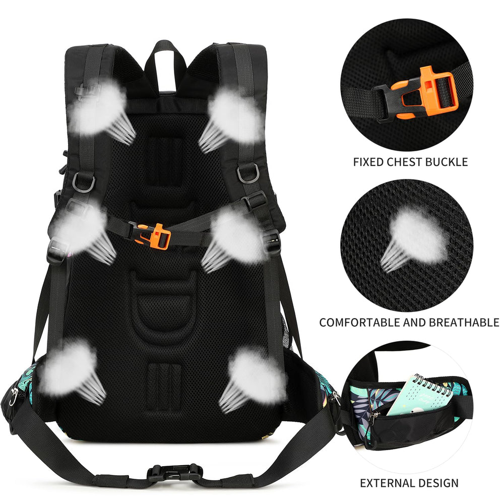 FENGDONG 40L daypack main compartment with organized storage view