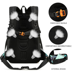 FENGDONG 40L daypack main compartment with organized storage view