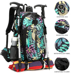 FENGDONG 40L daypack shoulder straps close-up displaying mesh padding and support