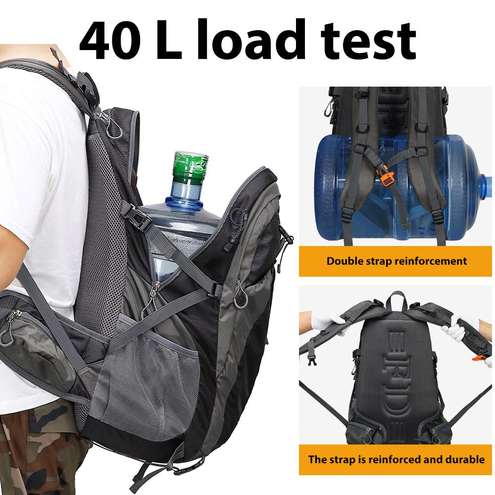 FENGDONG 40L daypack side pocket detail for organized camping gear