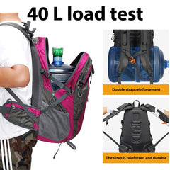 FENGDONG 40L pink daypack with multi-compartment design for organized trips