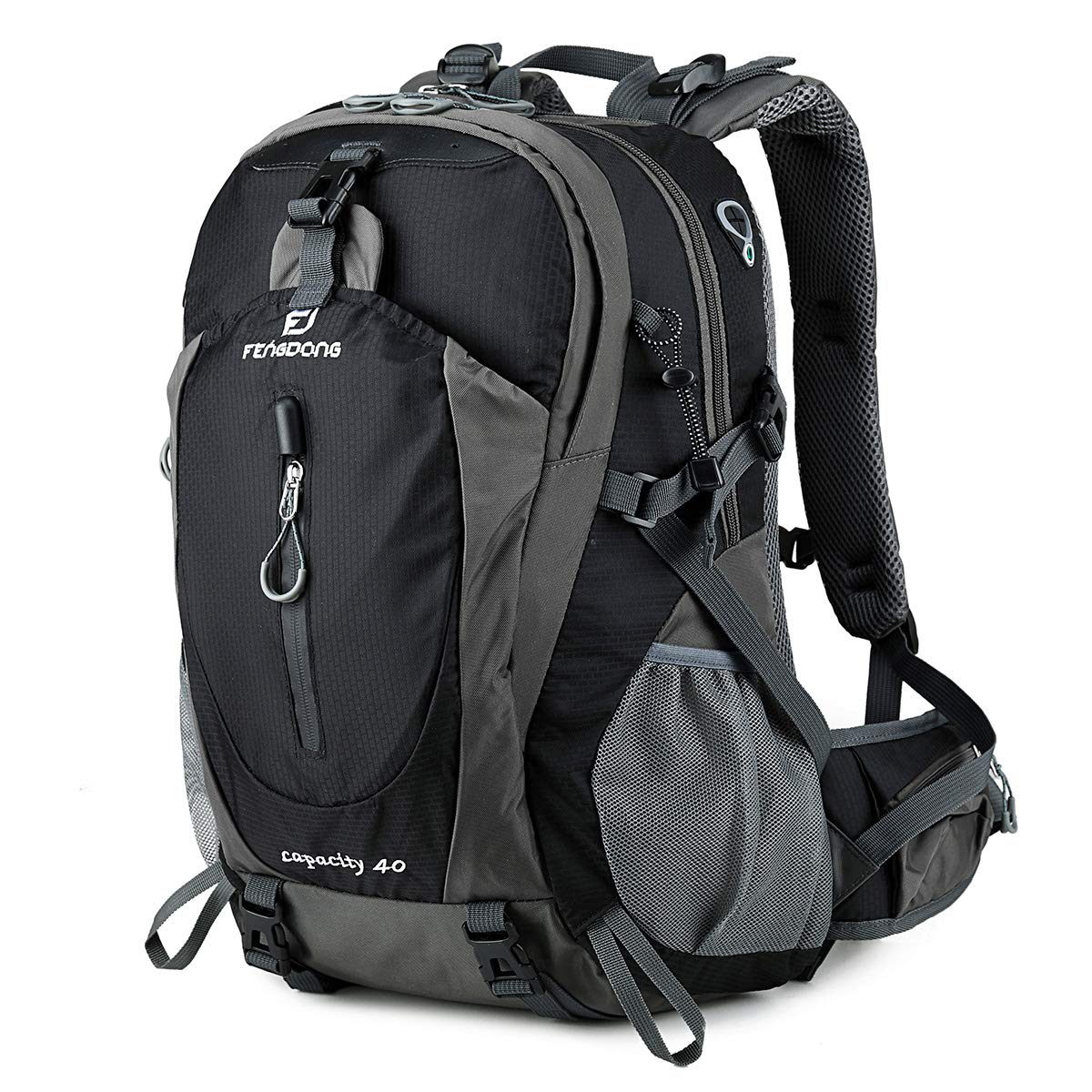 FENGDONG 40L waterproof daypack front view for hiking and travel