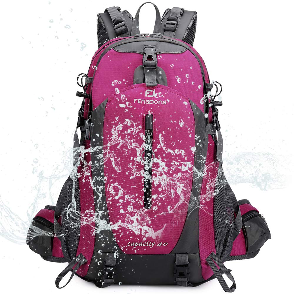 FENGDONG pink travel-hiking-backpack ready for camping and weekend adventures
