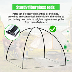 FENGKONG glass fiber tent poles 9.5mm diameter deliver durable, lightweight support.