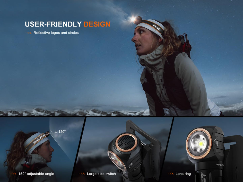 Fenix headlamp IP68 rating shown for waterproof and dustproof performance
