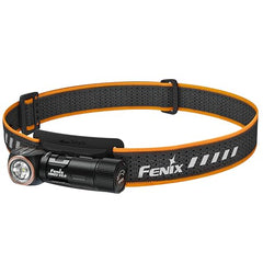 Fenix headlamp side profile showcases lightweight design for extended wear on outdoor adventures