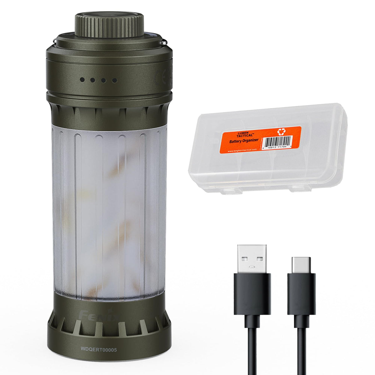 Fenix CL22R front-lit 500-lumen output for bright campsite lighting.