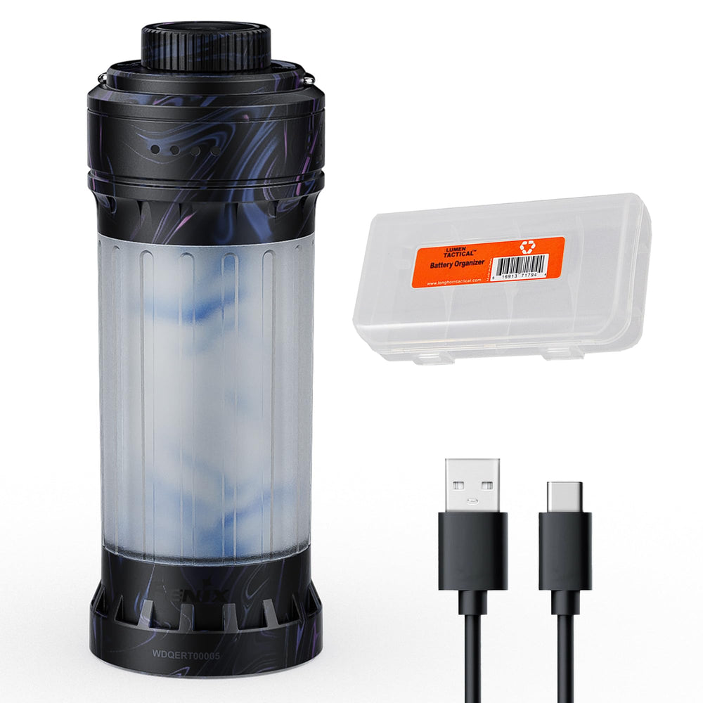 Fenix CL22R front view; compact backpacking lantern for easy campsite lighting.