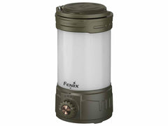 Fenix CL26R Pro lantern in olive drab ready for rugged camping use