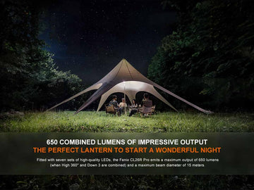 Fenix CL26R Pro lantern with USB-A output to charge devices during emergencies