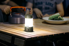Rotary toggle shows white and red mode options for versatile lighting
