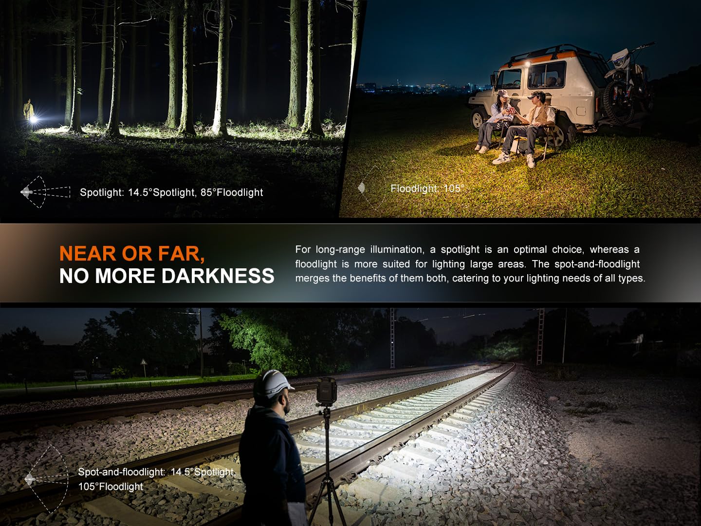 Fenix CL27R color temperature adjust knob for tailored floodlight warmth.