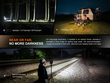 Fenix CL27R color temperature adjust knob for tailored floodlight warmth.