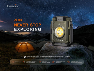 Fenix CL27R white LED mode supports task lighting and broad area illumination.