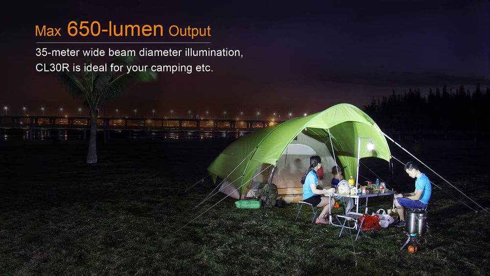 Fenix CL30R tripod socket enables off-ground setups.