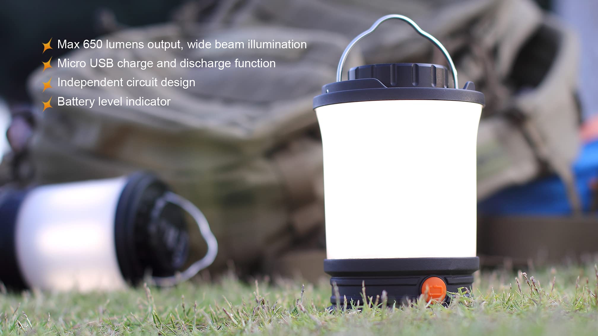 Fenix CL30R charging via USB port, keep devices powered during outdoor trips.