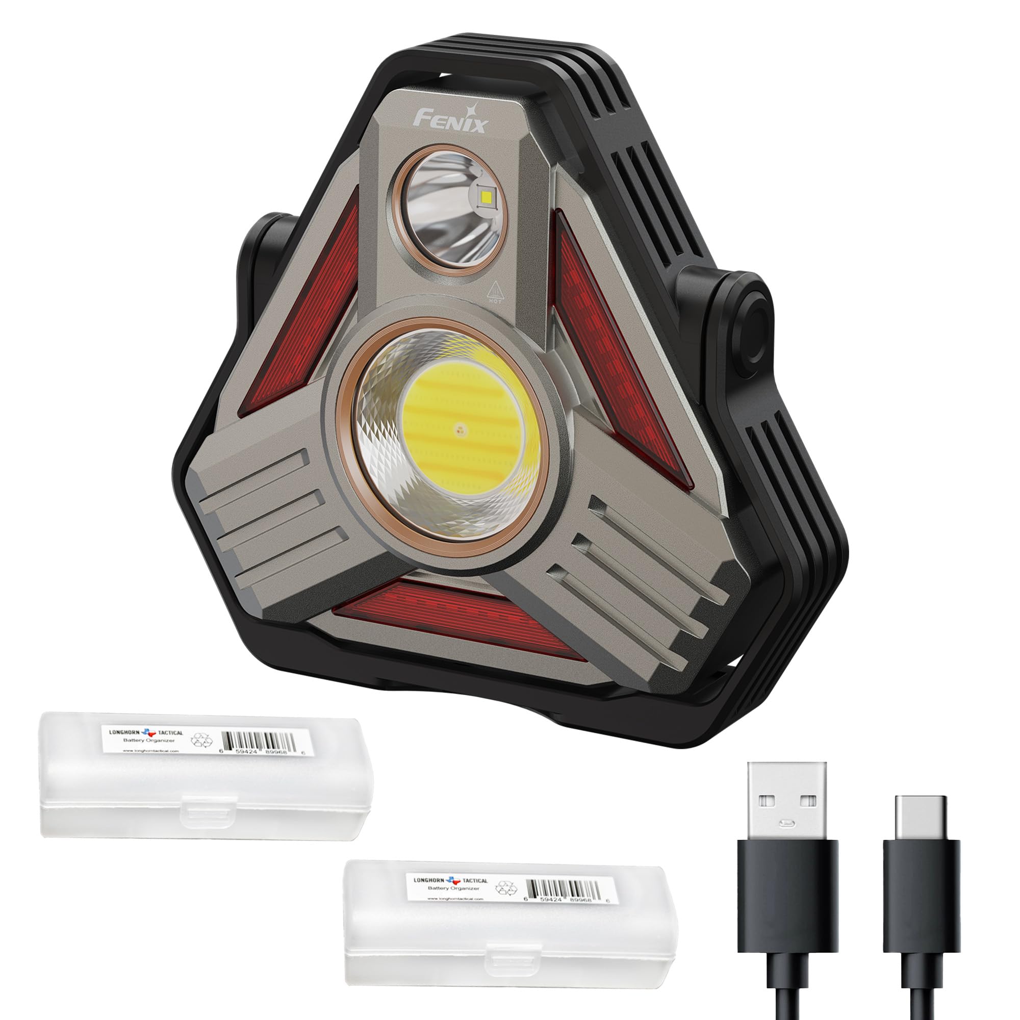 Fenix CP50R lantern front view showing bright visibility for camping