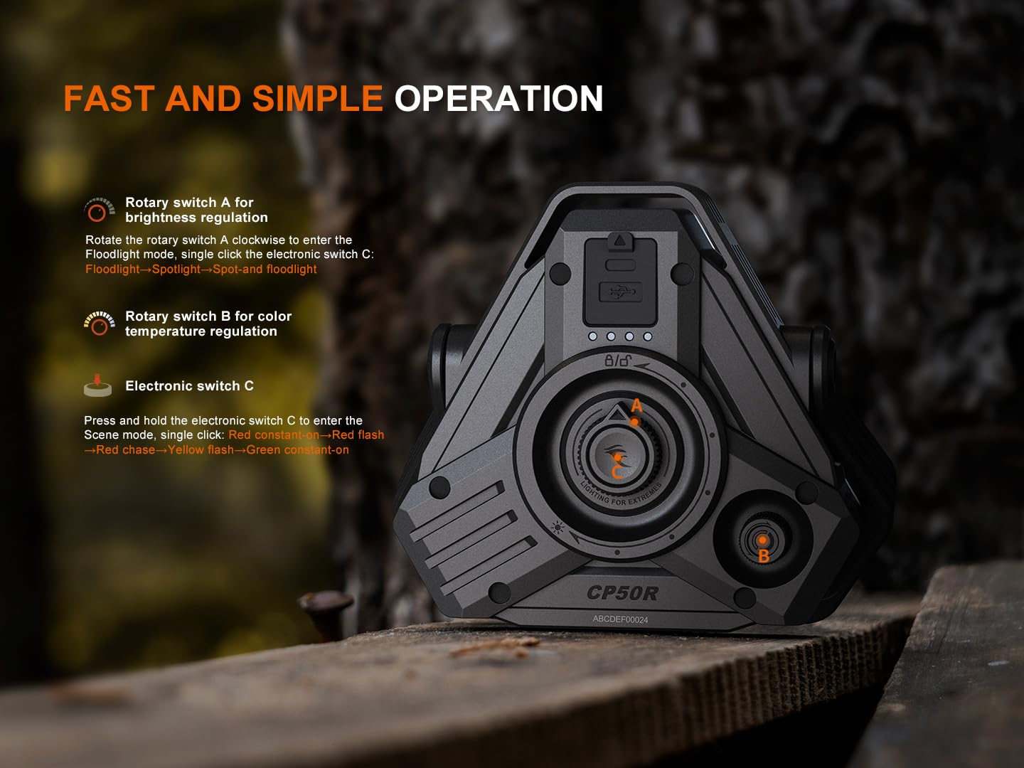 Fenix CP50R USB-C recharge enables quick recharges before adventures