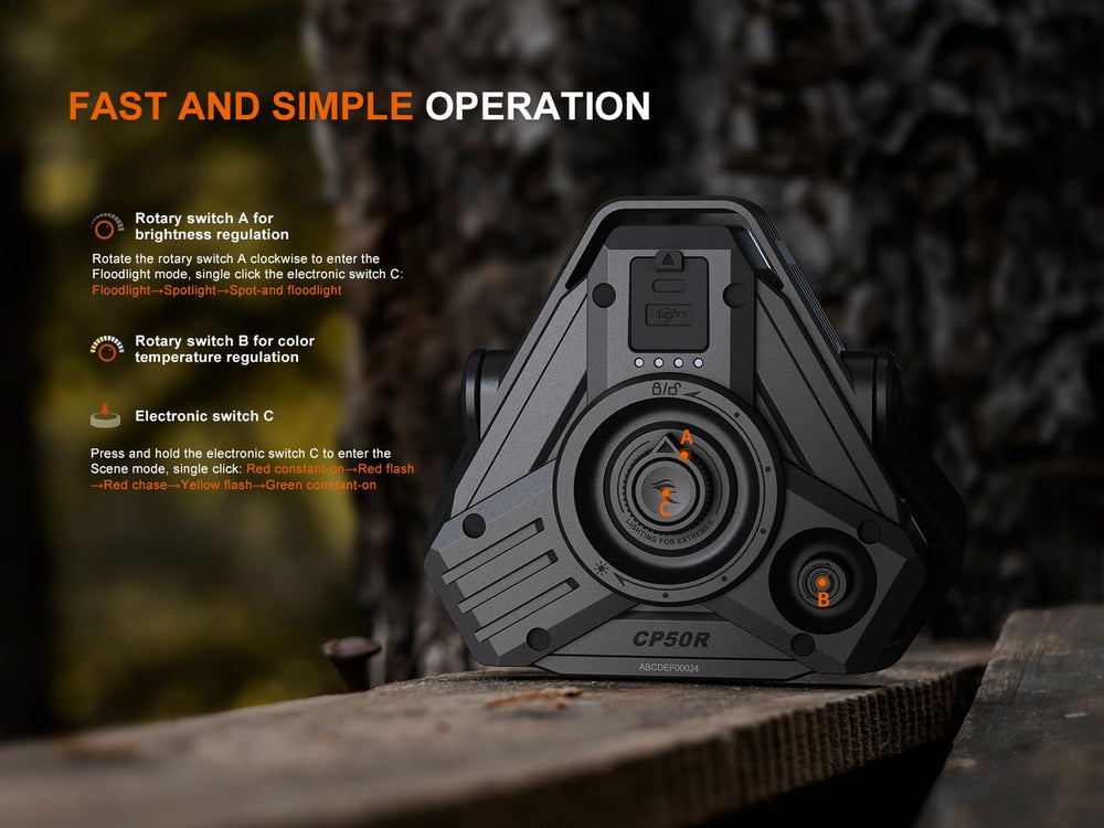Fenix CP50R USB-C recharge enables quick recharges before adventures