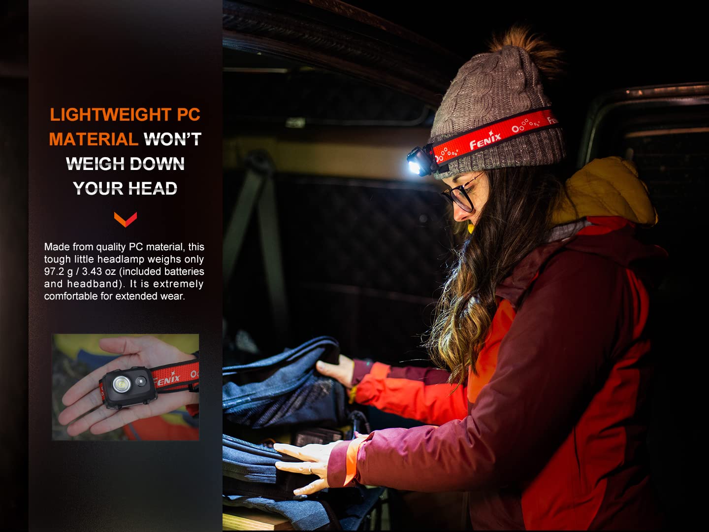 Fenix HL16 IP66 waterproof casing demonstrates reliable weatherproof protection in rain