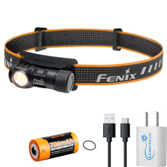 Fenix HM50R V2.0 front view, compact headlamp ideal for hiking and running.