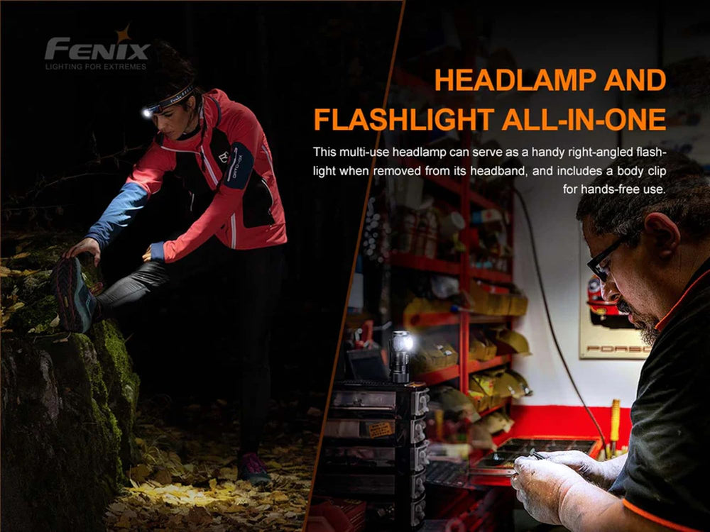 Fenix HM50R V2.0 side view highlights lightweight design for long trips.