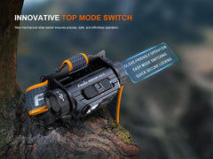Fenix HM60R V2.0 floodlight mode covers wide camp or work areas.