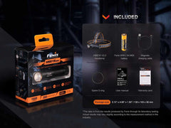 Fenix HM61R v2.0 red LED for night vision and map reading.