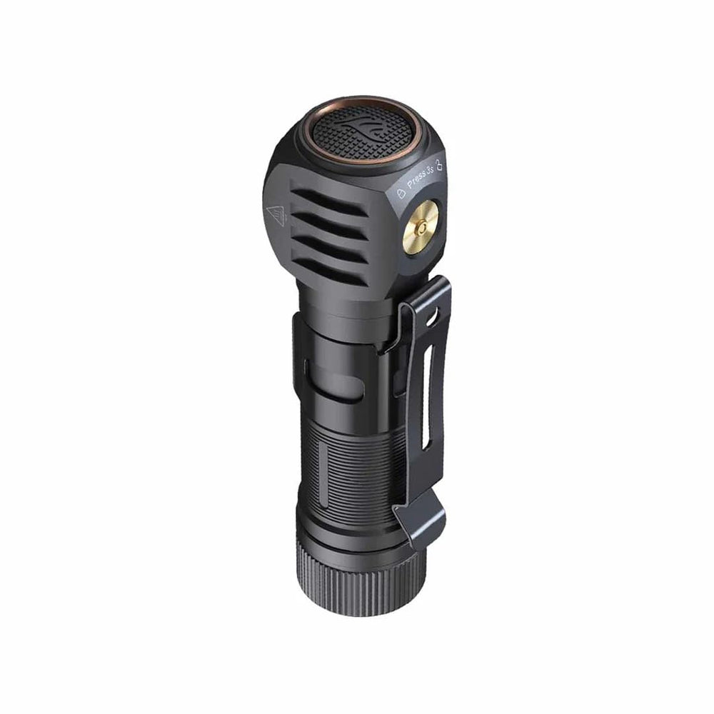 Fenix HM61R v2.0 right-angle flashlight in use for precise lighting.