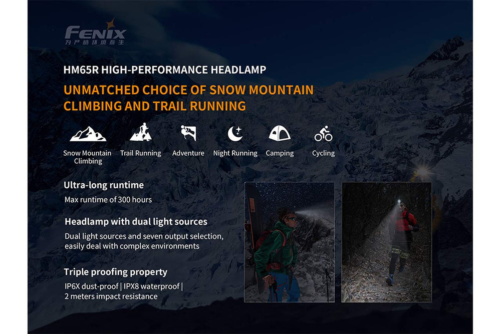 Fenix HM65R dual spotlight and floodlight for versatile outdoor lighting