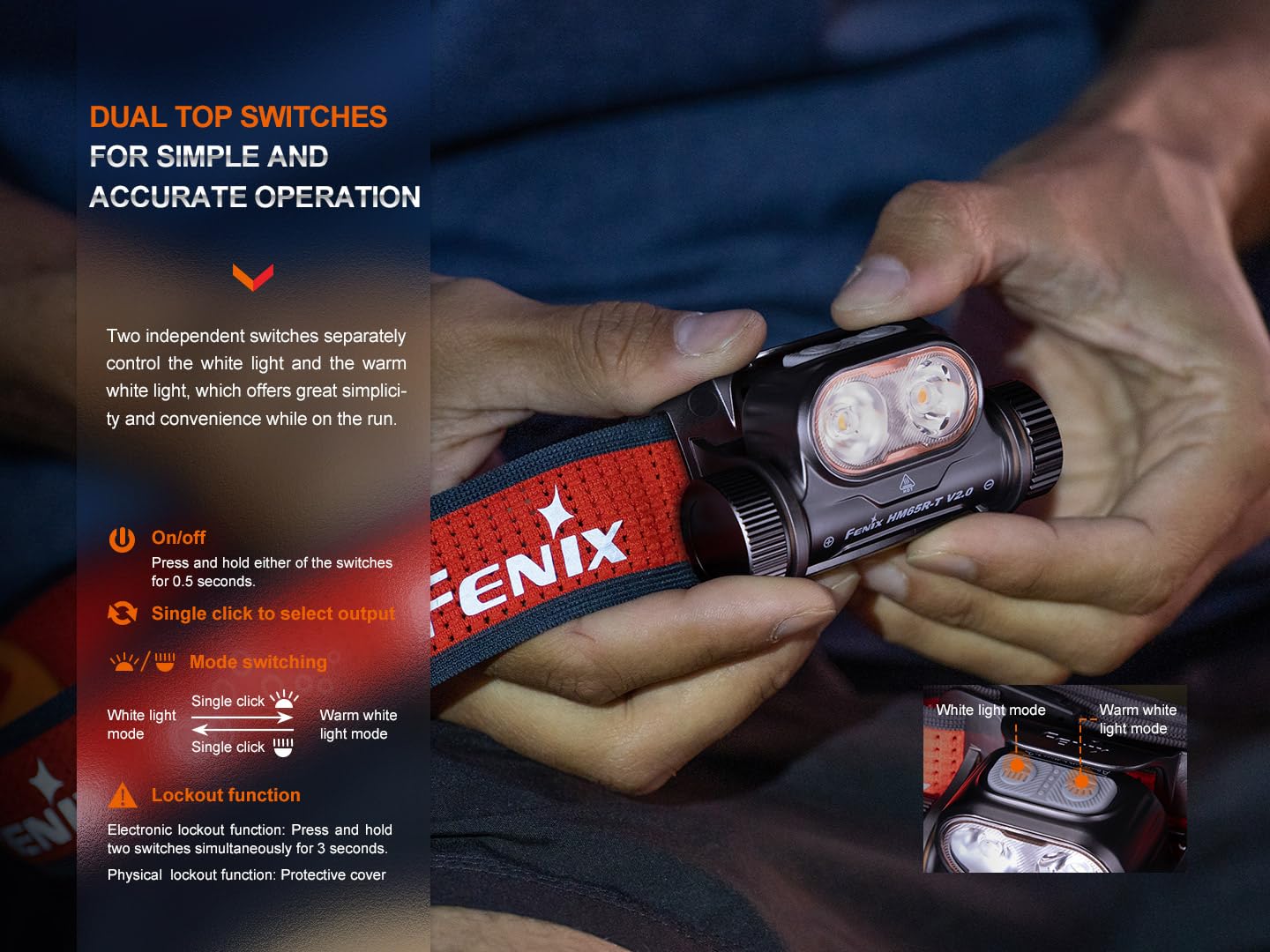 Fenix HM65R-T V2.0 magnesium alloy frame shows lightweight durability