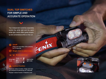 Fenix HM65R-T V2.0 magnesium alloy frame for lightweight durability.