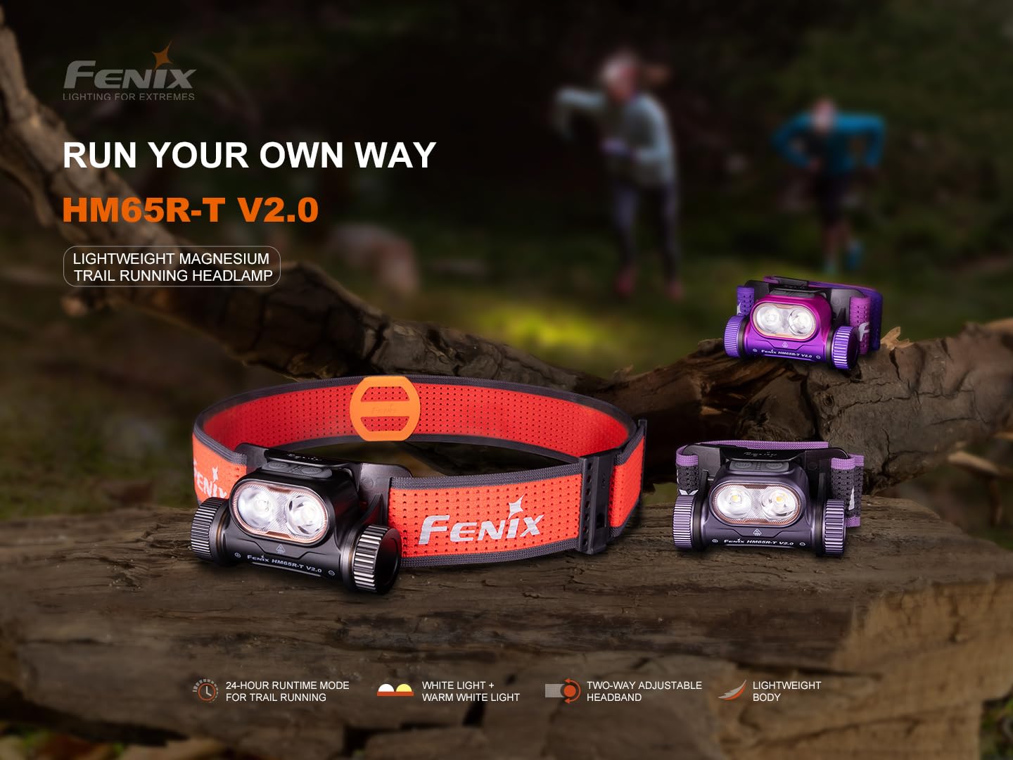 Fenix HM65R-T2 powered by ARB-L18-3400 rechargeable battery.