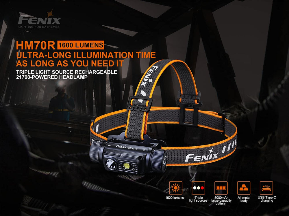 Fenix HM70R durable aluminum frame for rugged use