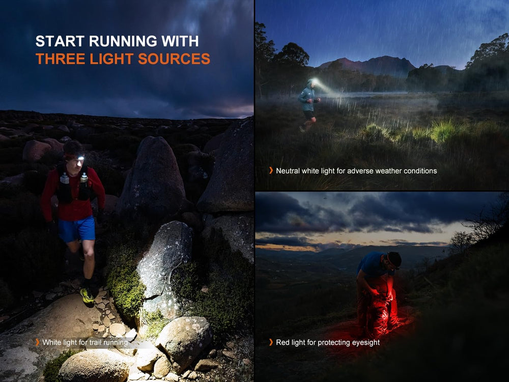 Fenix HP12R-T red light mode preserves night vision on late walks