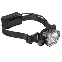 Fenix HP35R headlamp floodlight mode offers broad area illumination for camping.