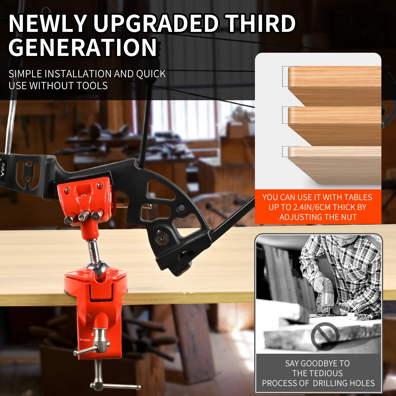FENJANER bow vise jaws adjustable ensures secure grip on varieties of bows.