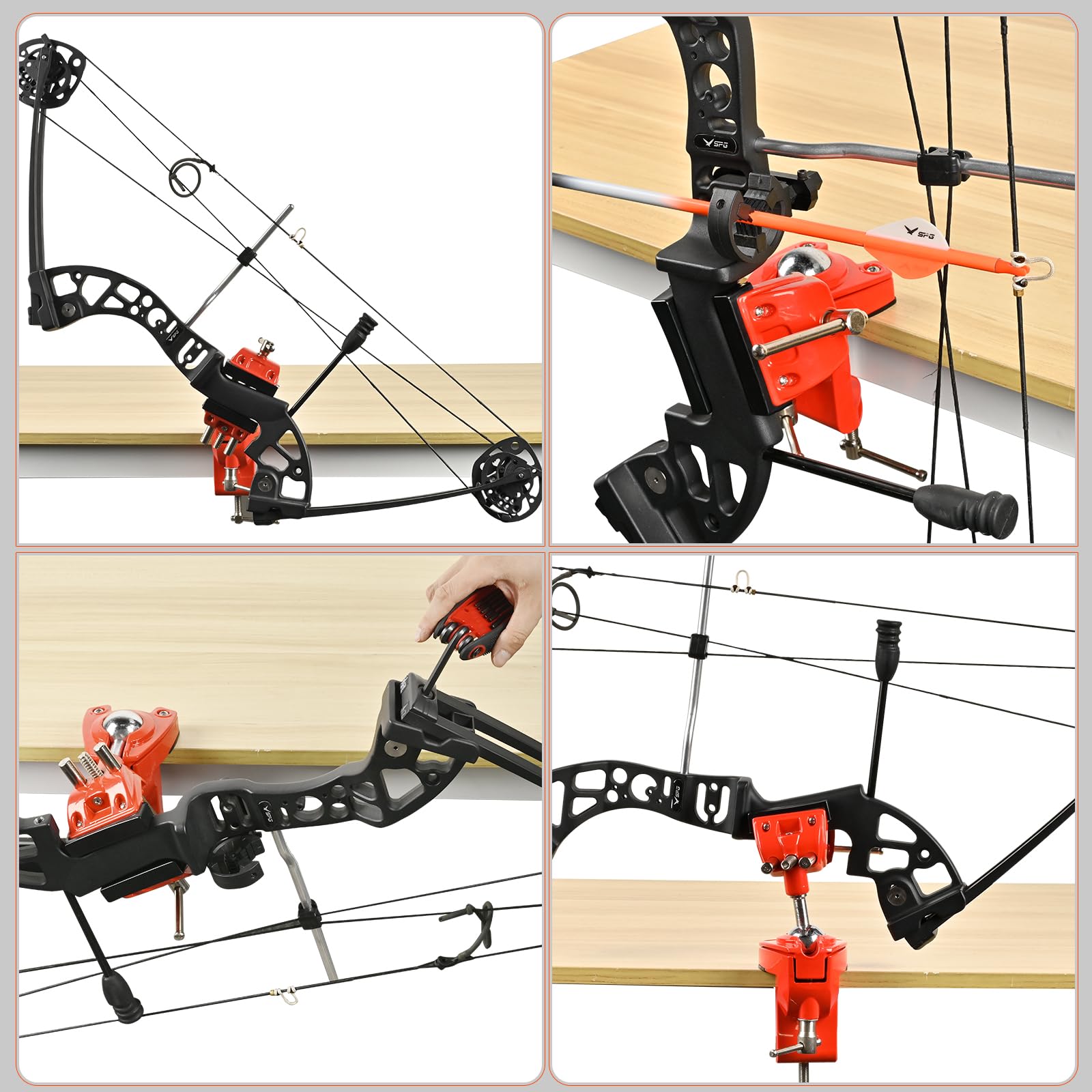FENJANER portable clip setup image highlights easy desktop mounting without drilling.