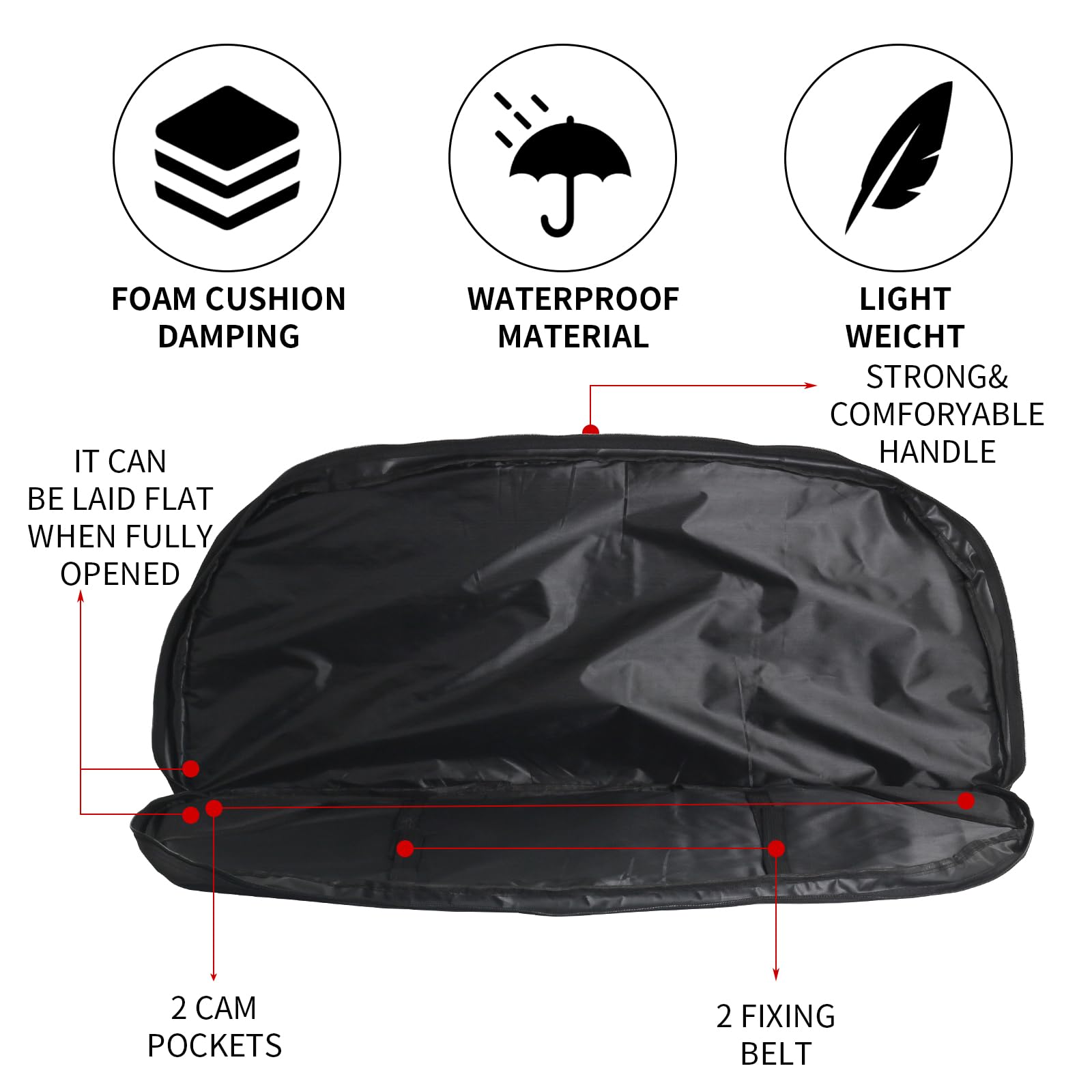 FENJANER archery bow case arrow quiver compartment keeps essentials organized.