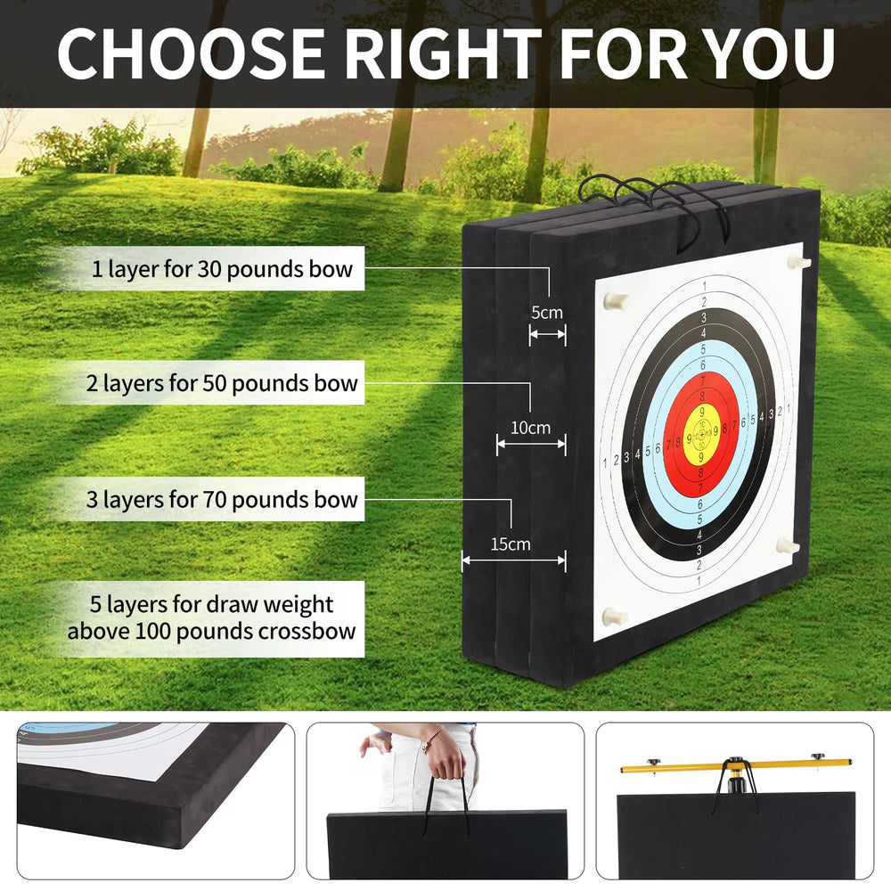 FENJANER Archery Target contents image shows EVA target, papers, puller, pins.