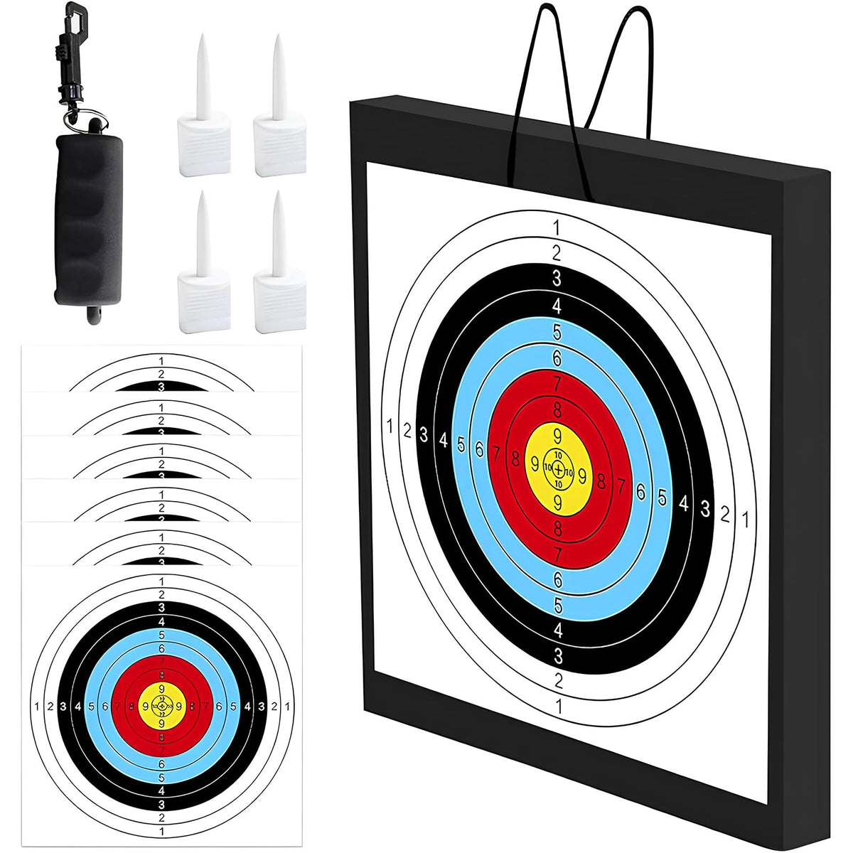 FENJANER Archery Target front view for backyard practice with compact 20-inch foam surface.