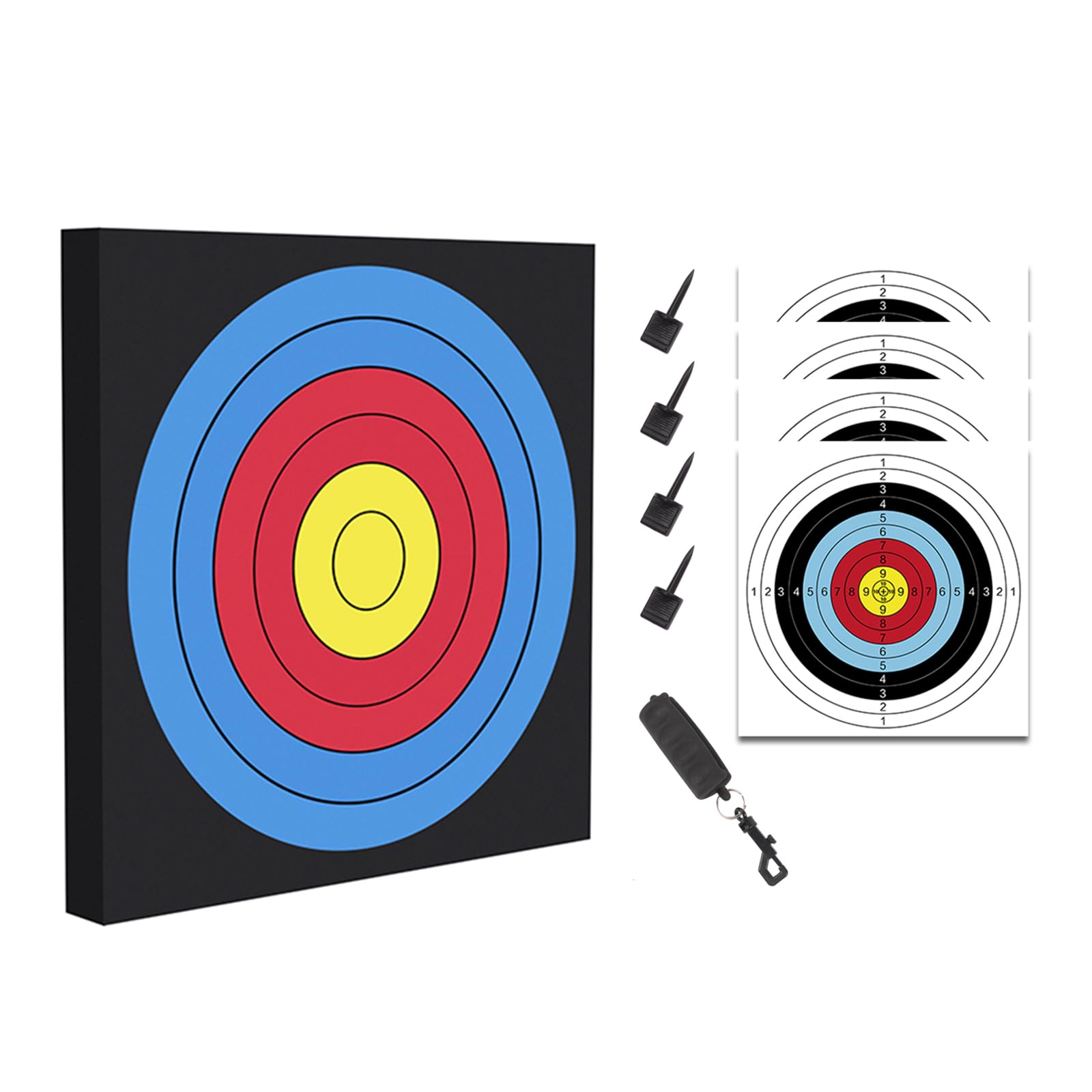 FENJANER archery foam target front view showing durable square surface for backyard practice