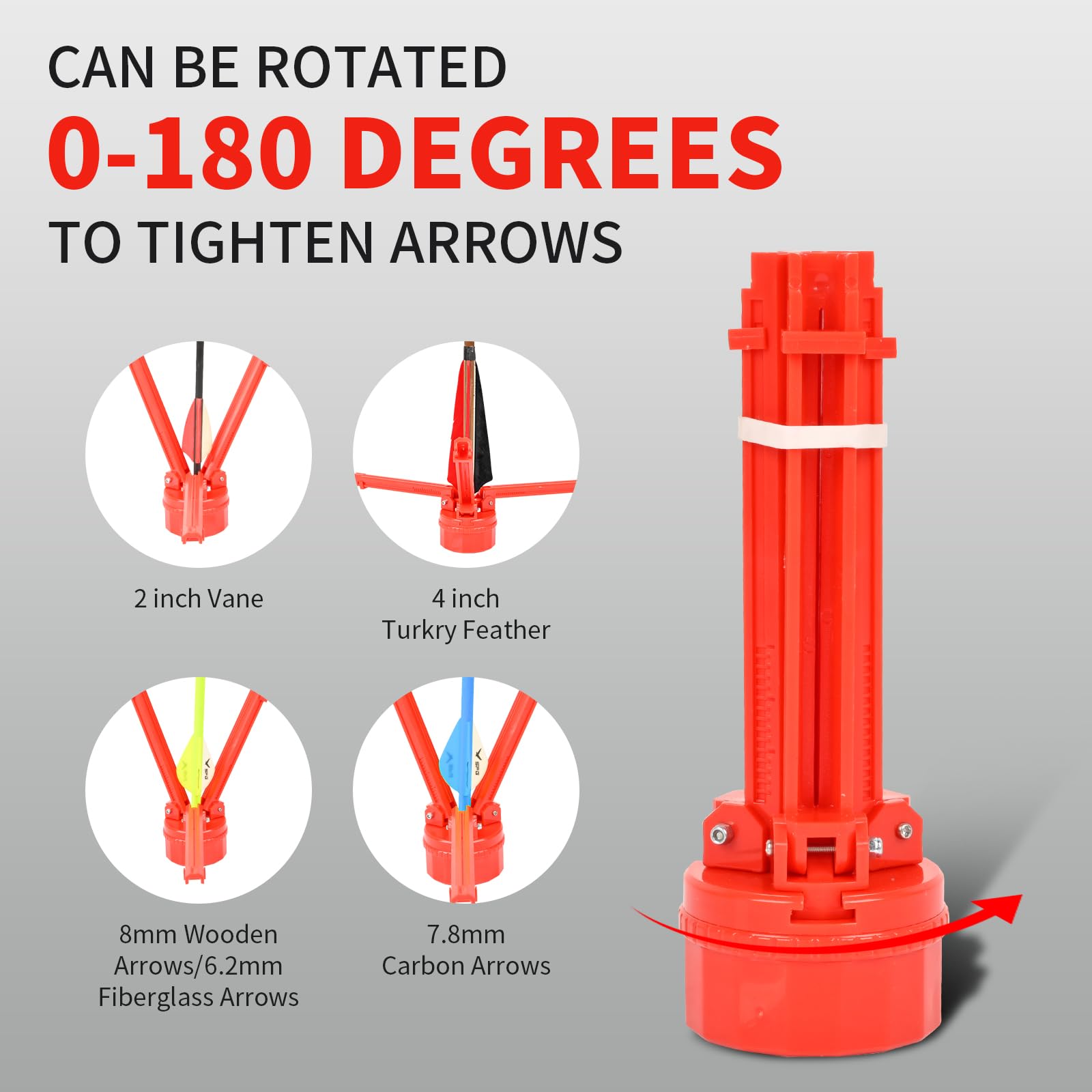FENJANER helix tower arrow tool demonstrates precise feather alignment.