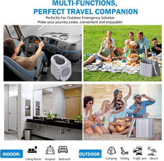 FENNIDICE portable toilet supporting up to 400 lbs on stable ground.